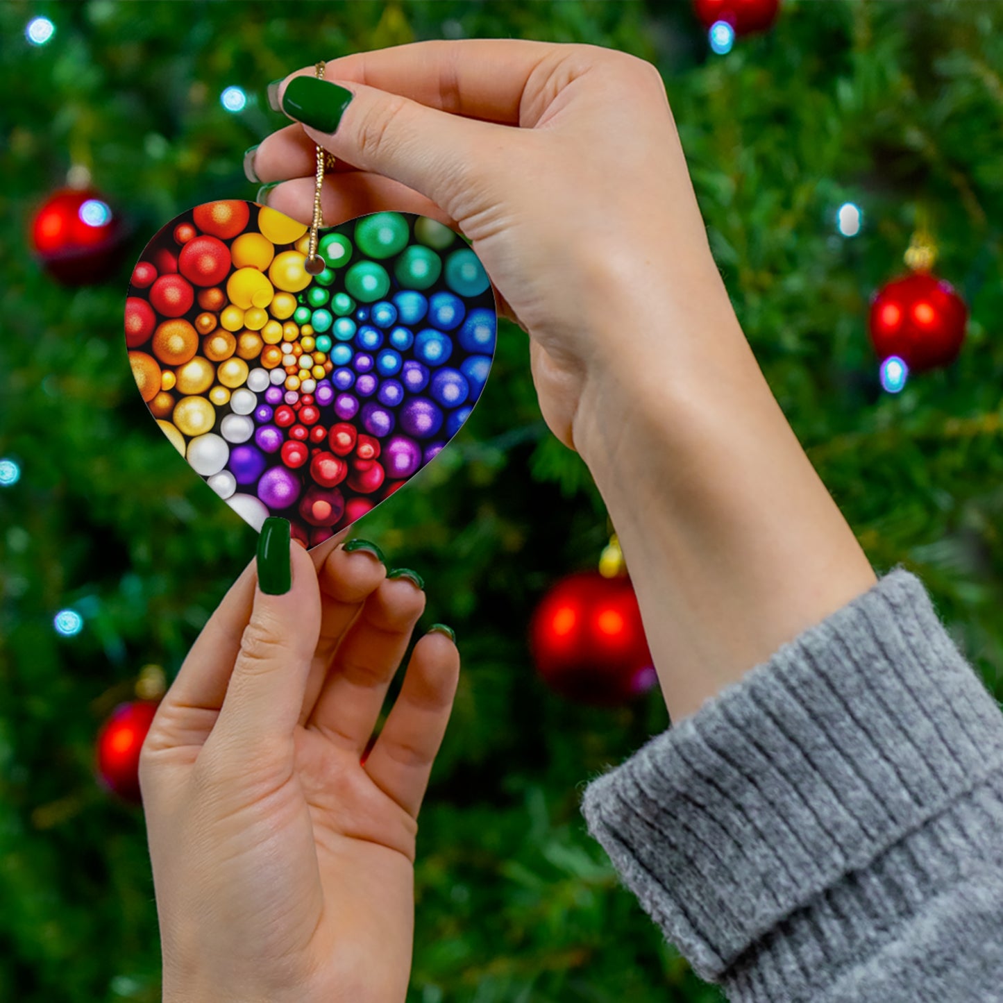 Rainbow Ceramic Ornament, 4 Shapes