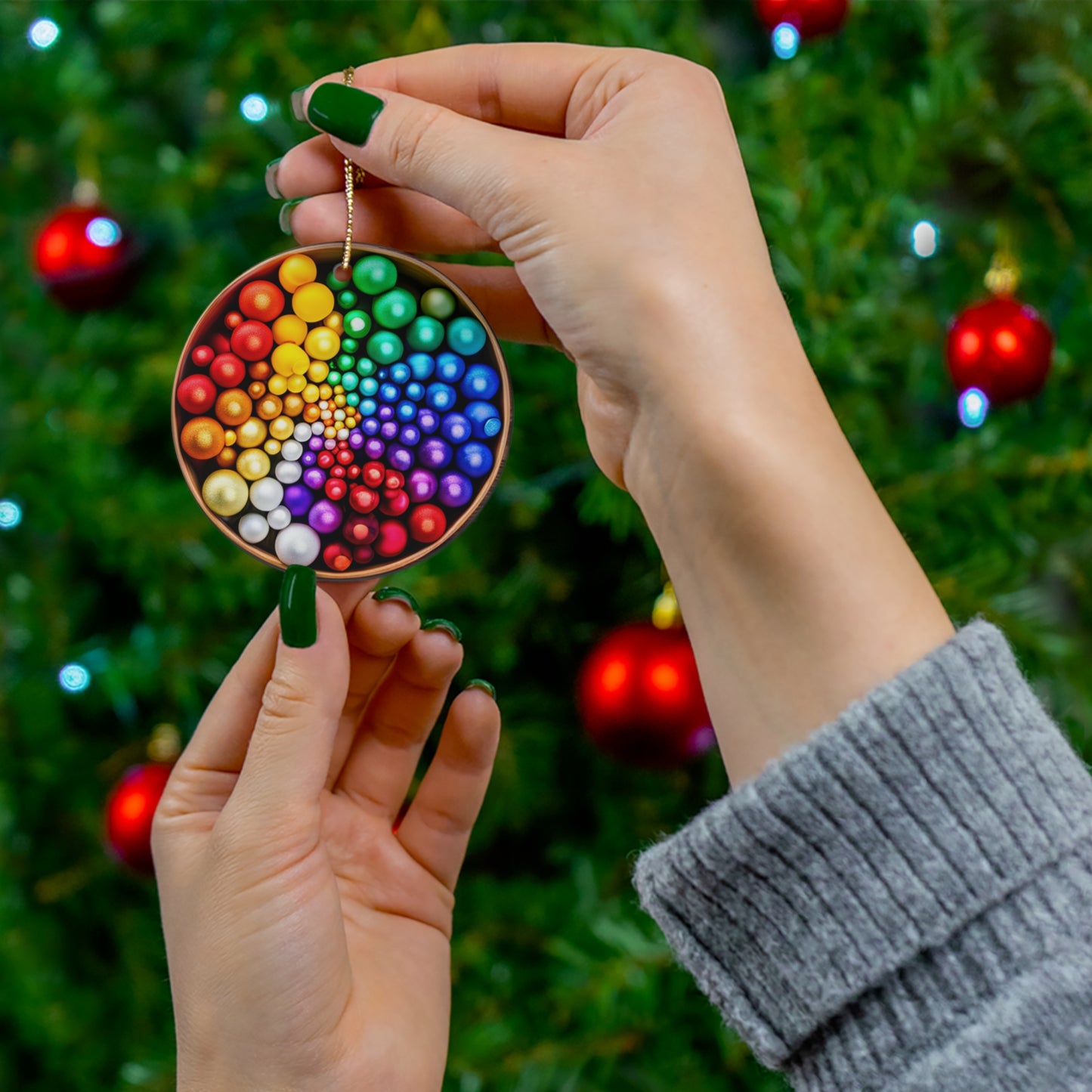 Rainbow Ceramic Ornament, 4 Shapes