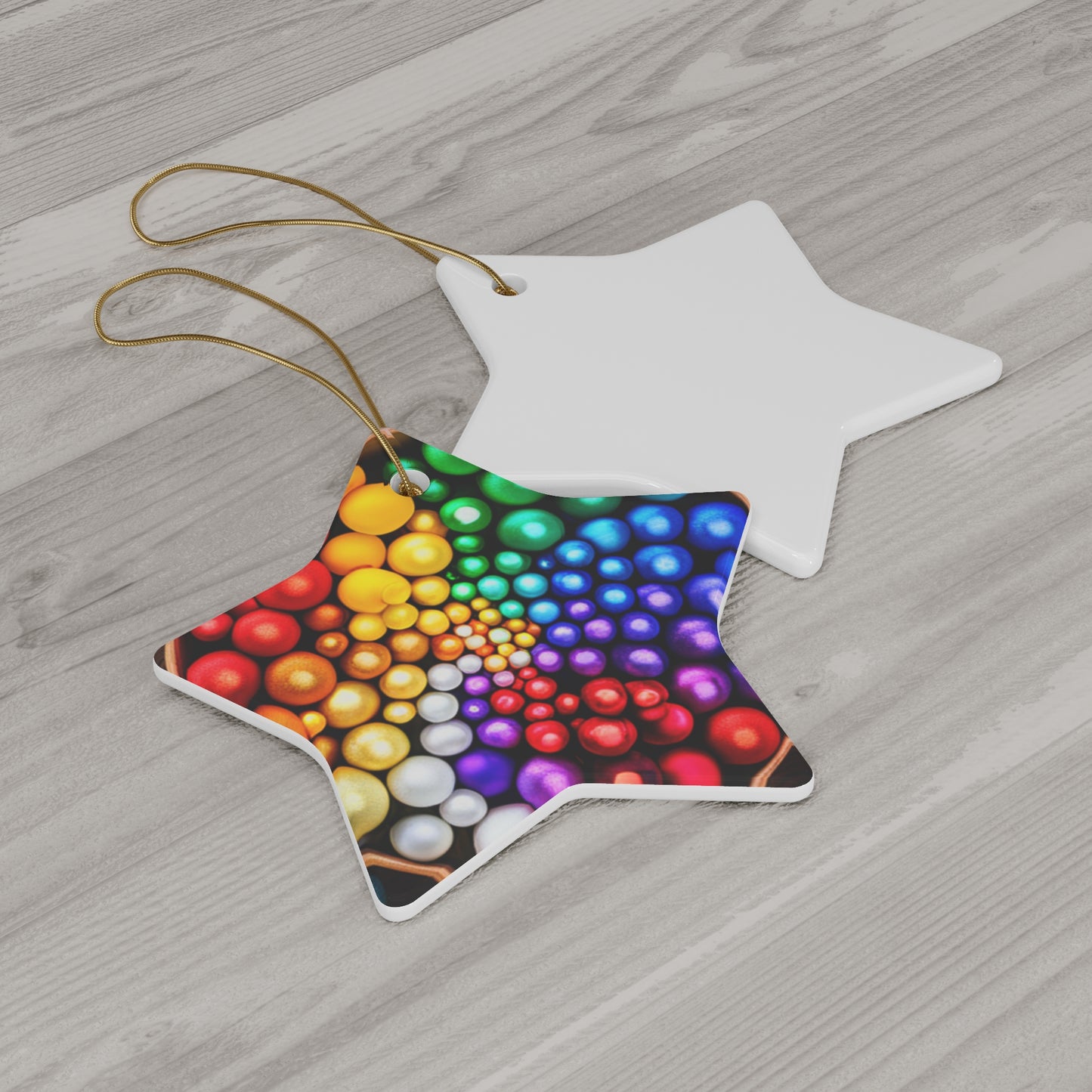 Rainbow Ceramic Ornament, 4 Shapes