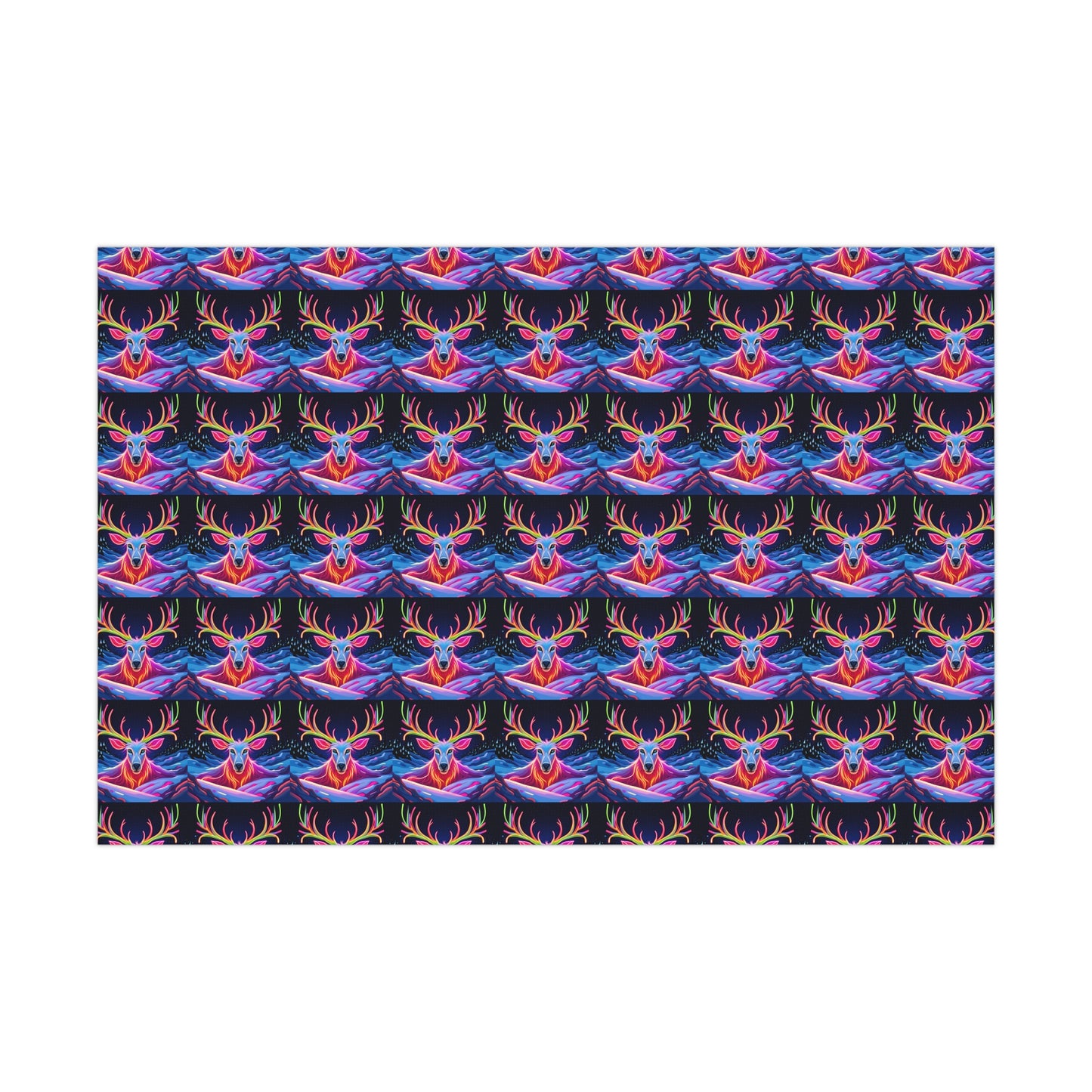 Neon Deer Christmas Wrapping Paper