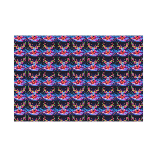 Neon Deer Christmas Wrapping Paper
