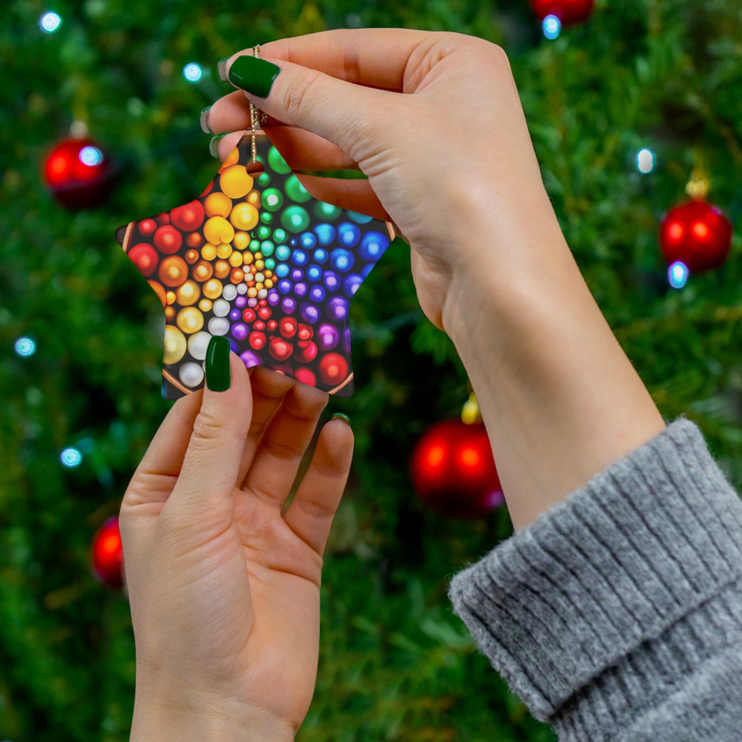 Rainbow Ceramic Ornament, 4 Shapes